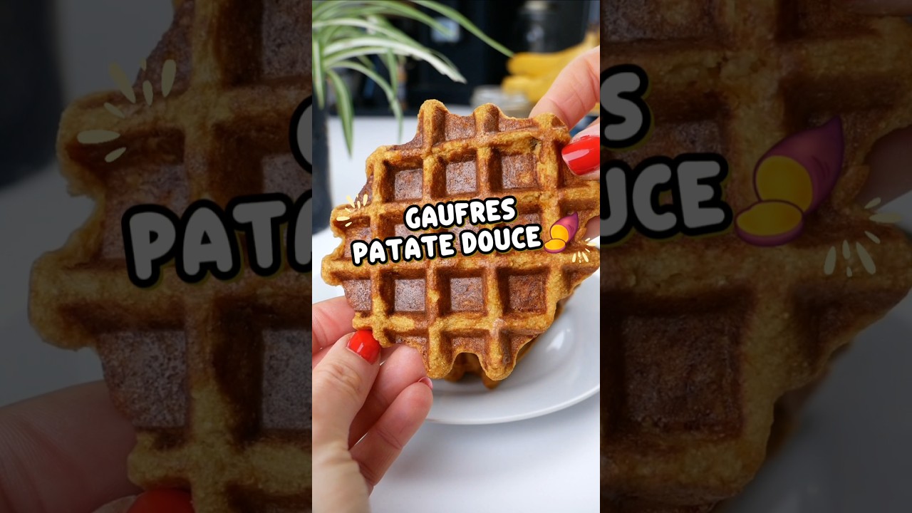 GAUFRES PATATE DOUCE 🍠😋 #recette #gaufres #patatedouce #sweetpotato #healthy #sansgluten #glutenfree