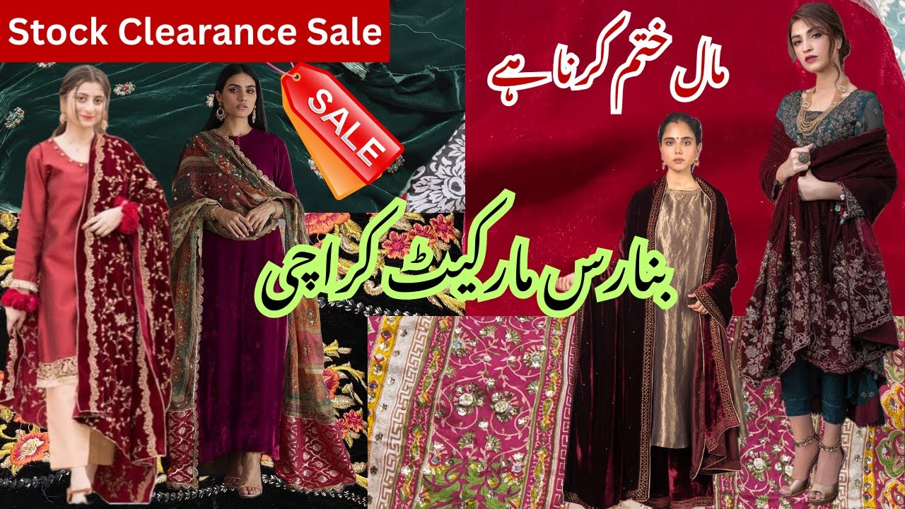 Velvet Clearance Sale in Banaras Market | Embroidered Velvet Dresses & Shawls (Part 1)