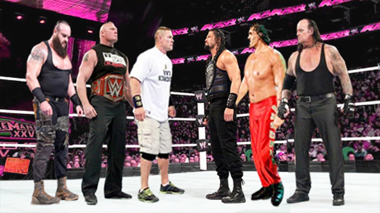 Braun Strowman, Brock Lesnar & John Cena vs The Great Khali, Roman Reigns & The Undertaker