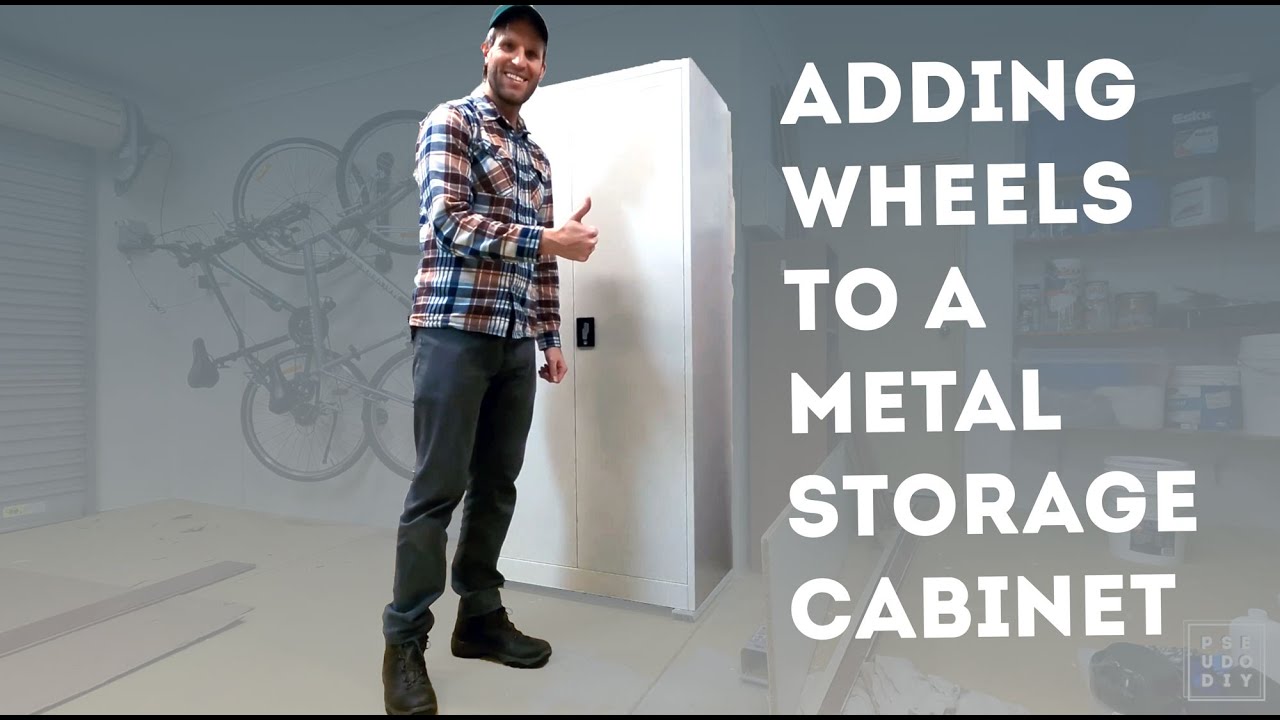 Adding wheels to a metal Stratco storage cabinet