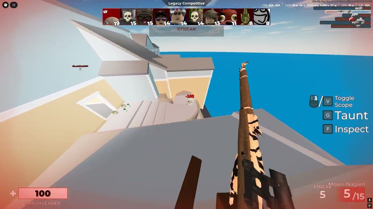 Roblox Arsenal RTX 5070Ti Ryzen 7 7800X3D Benchmark