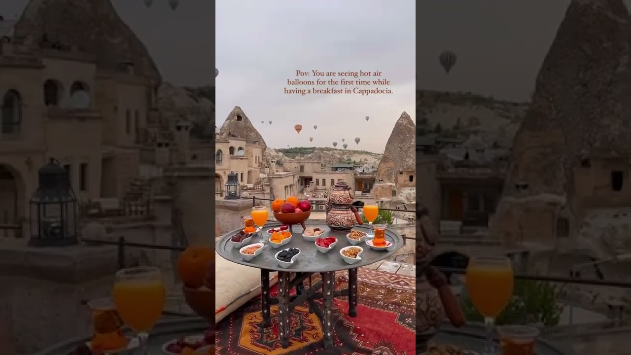 ☀️ Day starts early in Cappadocia with colorful balloons spread on the sky.