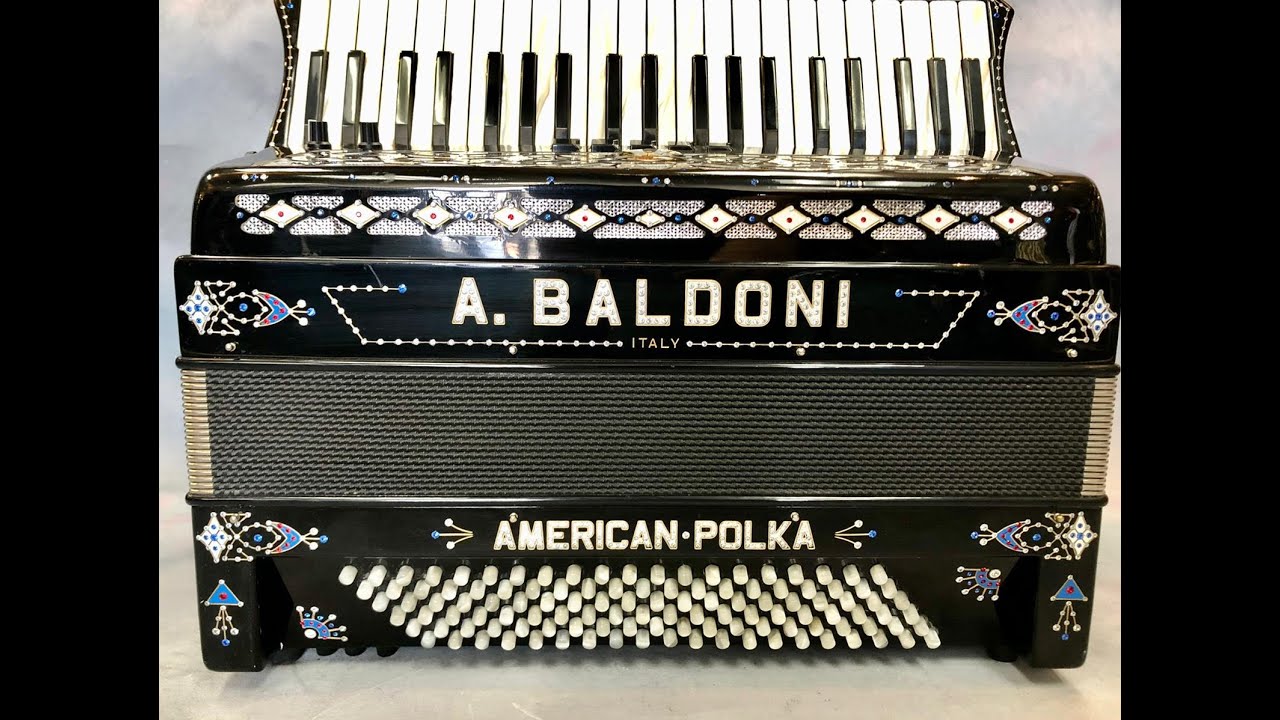 A BALDONI AMERICAN POLKA 4 REED ACCORDION #CJOB7