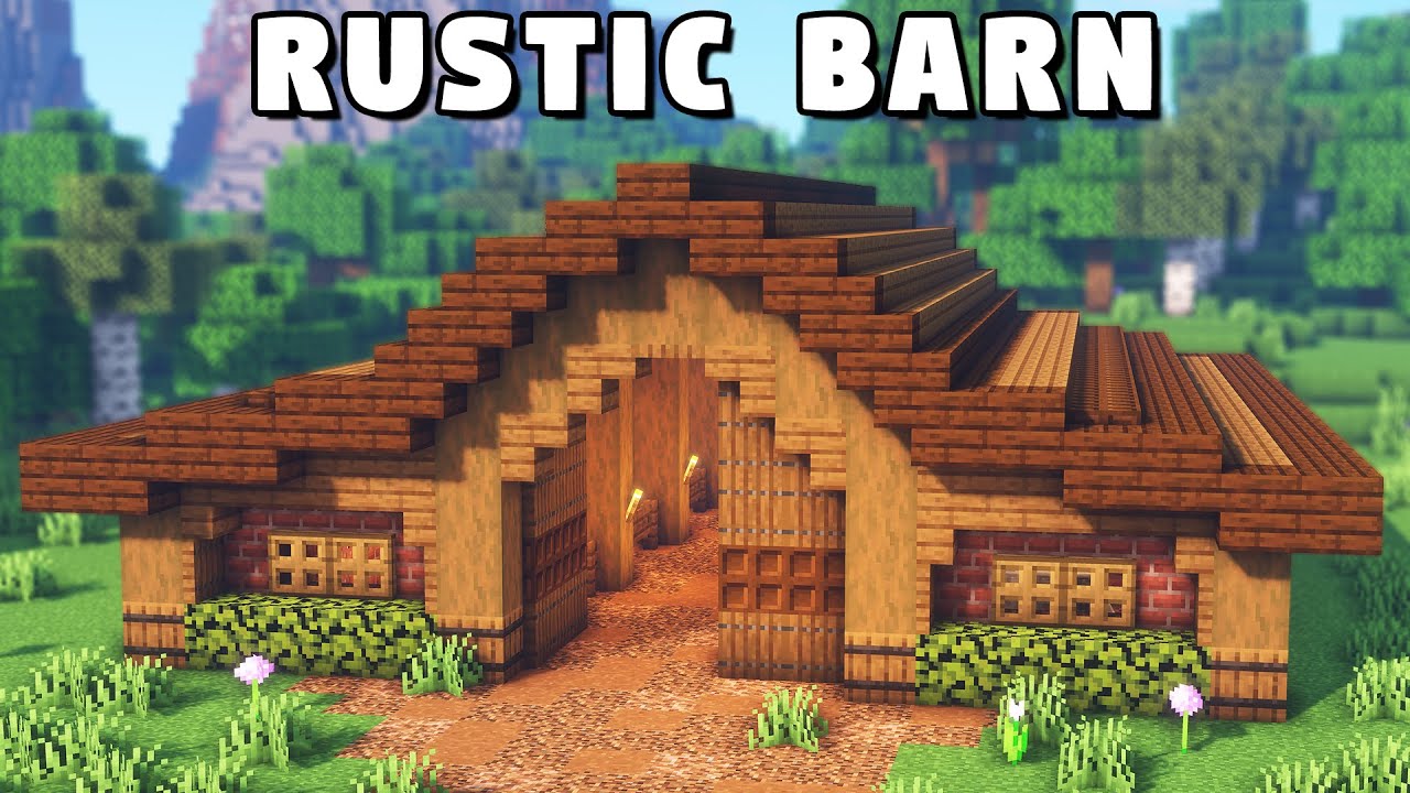 Minecraft Rustic Barn Tutorial [How to Build]