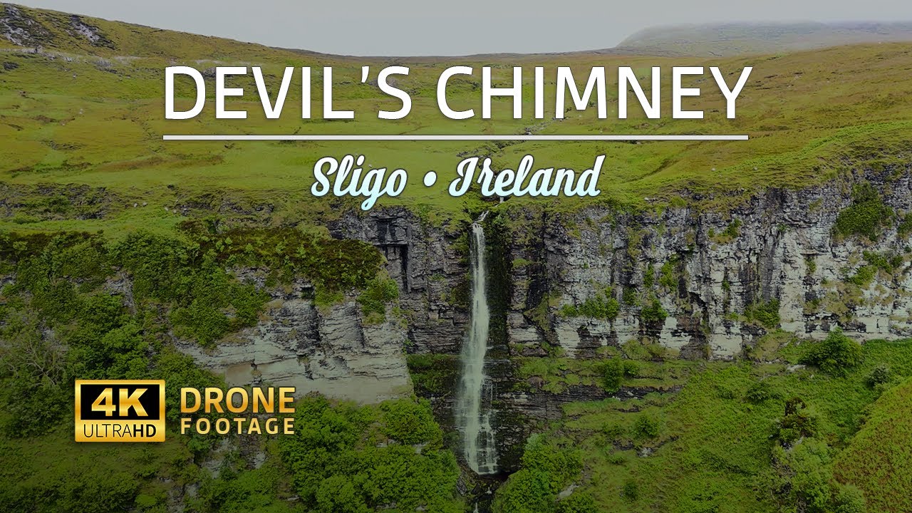 Ireland’s Tallest Waterfall | Cinematic Drone Views of Devil’s Chimney in Sligo