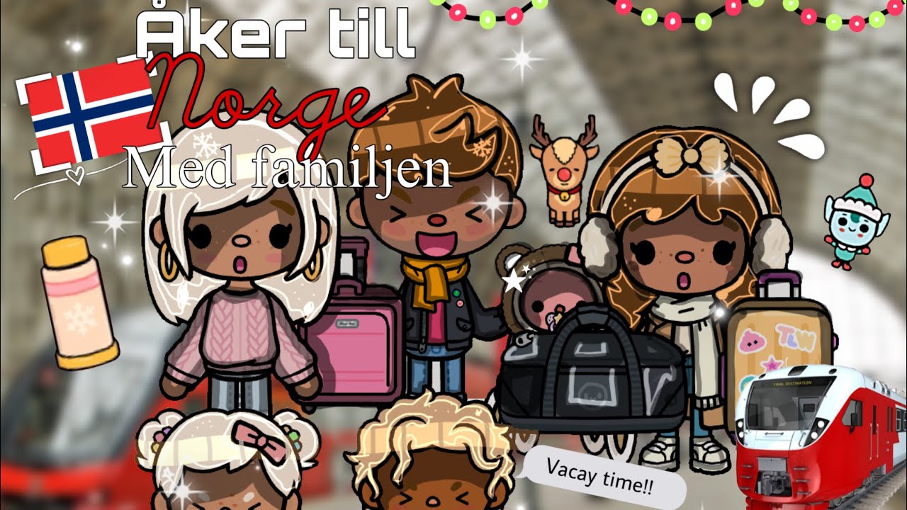 Åker till Norge med familjen!🇳🇴🧣˚| Toca boca roleplay svenska *med röst🎙️* (min första video)🩷
