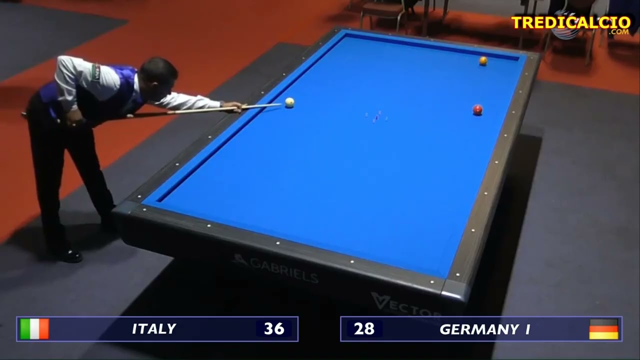 ITALIA (A.Quarta ) vs GERMANIA 1 - Finale 15&deg;Campionato Europeo Biliardo a Squadre 2019 @TREDICALCIO
