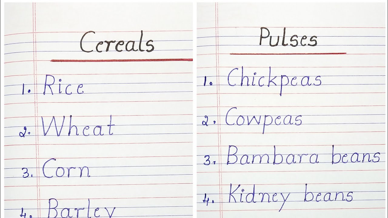 Cereals and Pulses