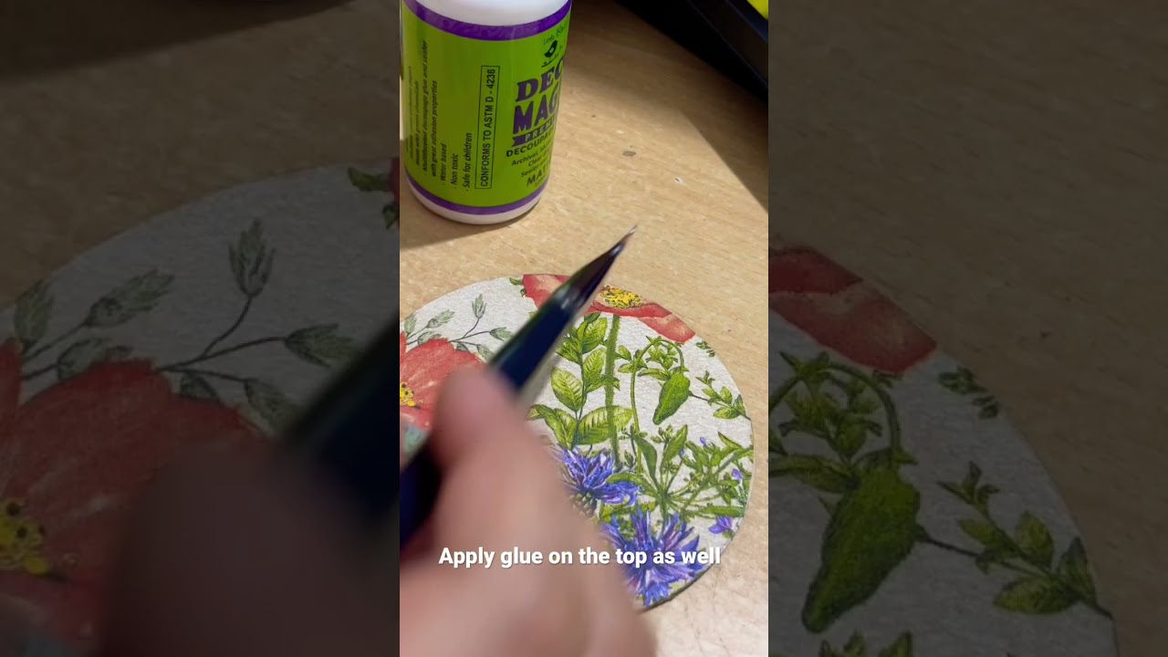 #decoupage wooden coasters 😍 see full video on channel ✌️