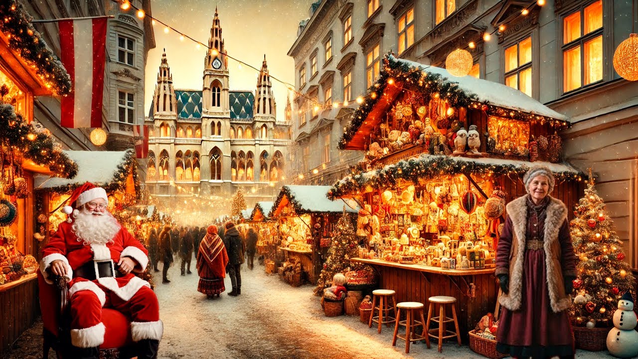 Вена - Рождество близко 🎅 4К САМАЯ КРАСИВАЯ РОЖДЕСТВЕНСКАЯ ЯРМАРКА И АРХИТЕКТУРА 🌲