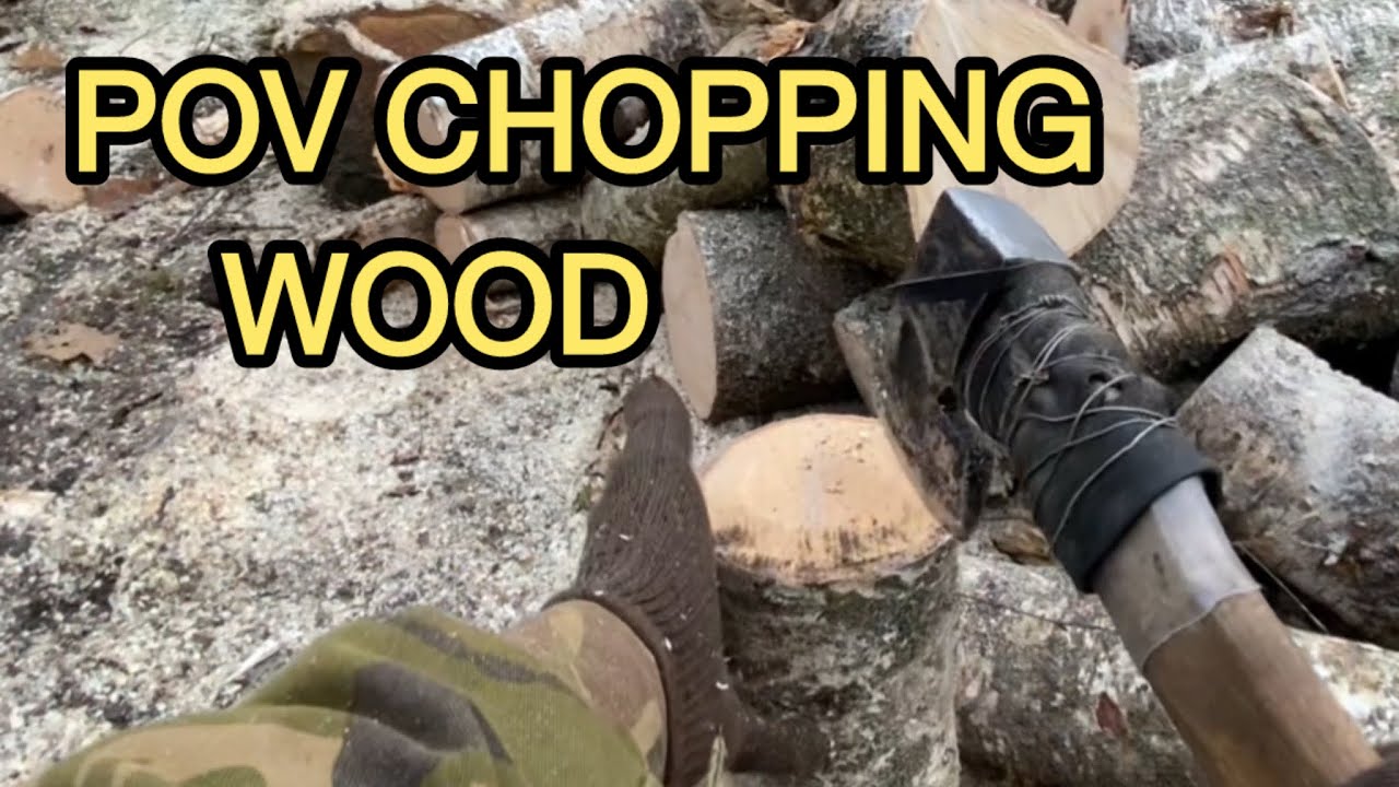 ASMR Wood Splitting — Natural Sounds Only
