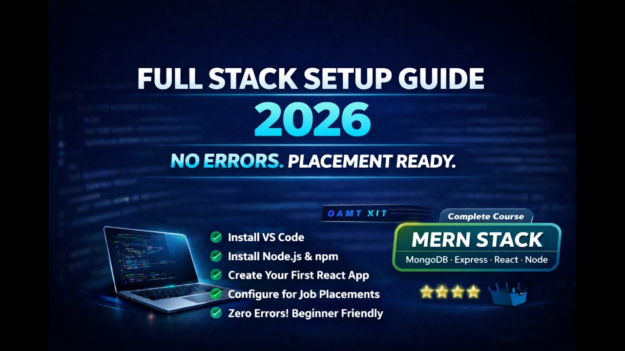 Full Stack Web Development Installation & Setup | HTML CSS JavaScript React Node MongoDB