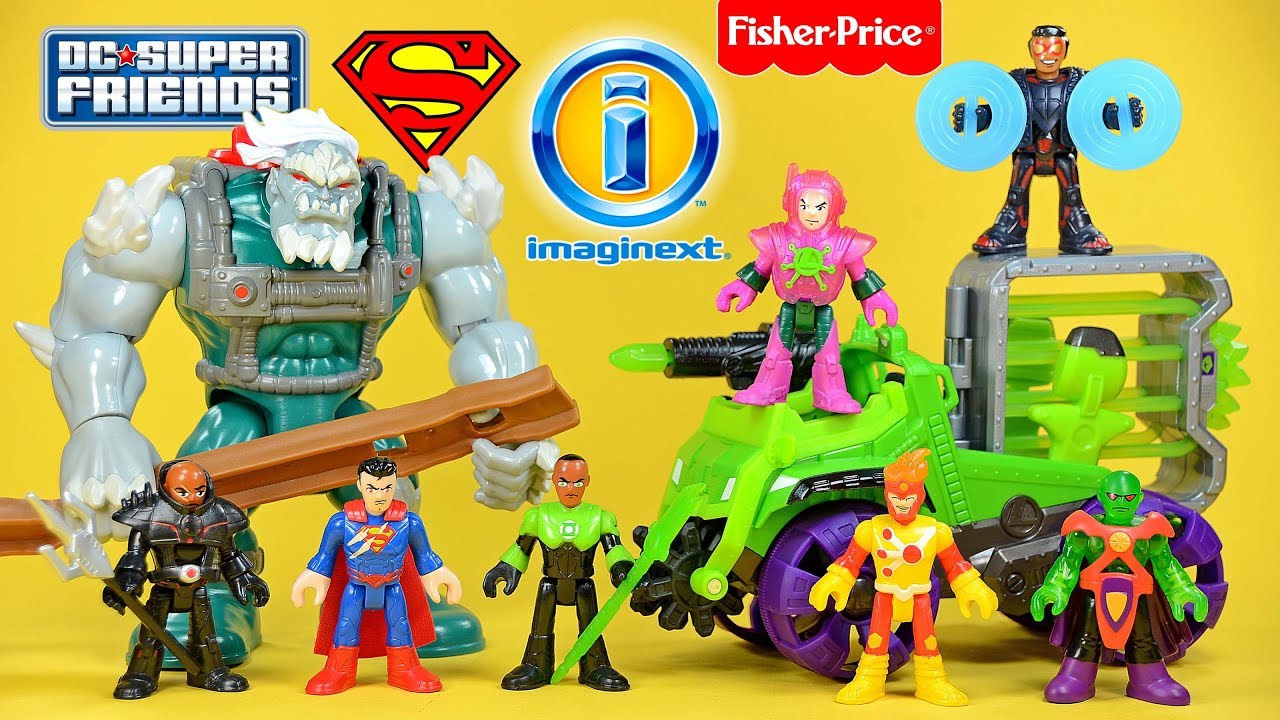 DC Super Friends Doomsday & Superman Lex Corp Hauler Vibe Black Manta & Green Lantern Imaginext