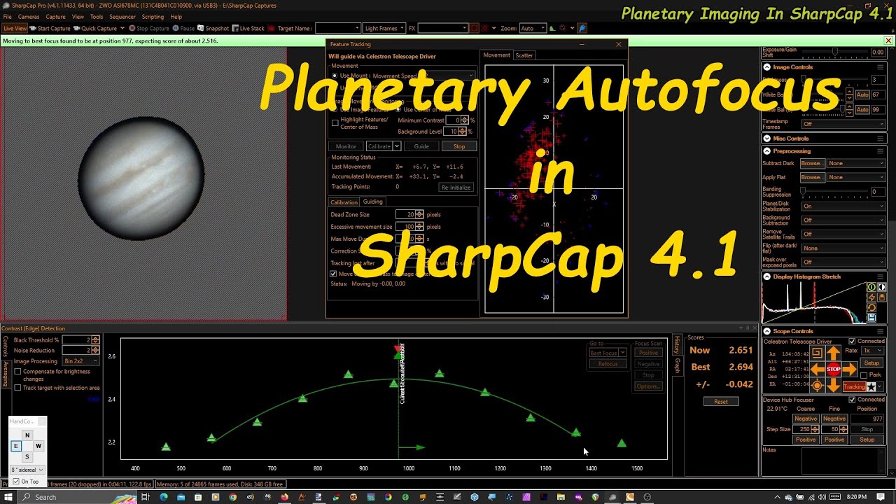 Planetary Autofocus in SharpCap 4.1