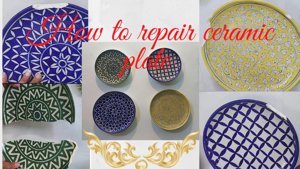 How to repair broken ceramic plate/diy/ceramicplate/plate decoration ideas/