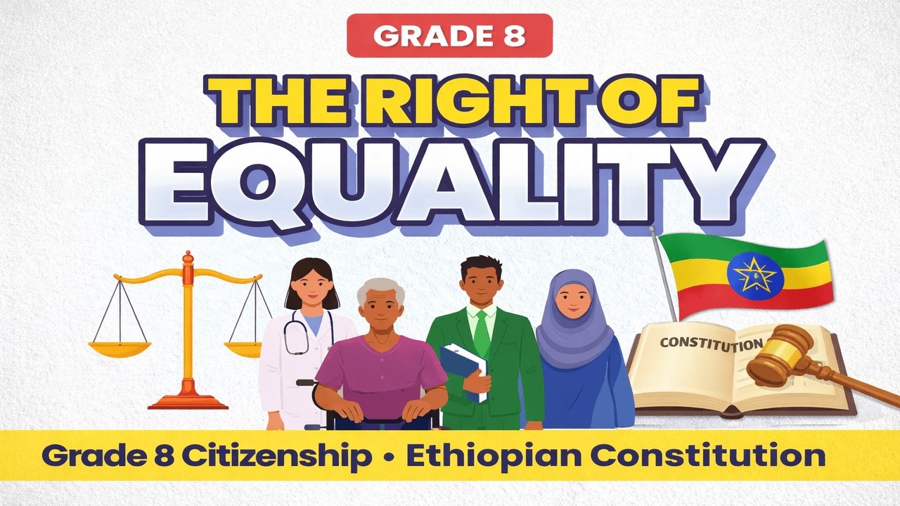 The Right of Equality Explained | Grade 8 Citizenship Unit 5 part 2 | Ethiopian Constitution