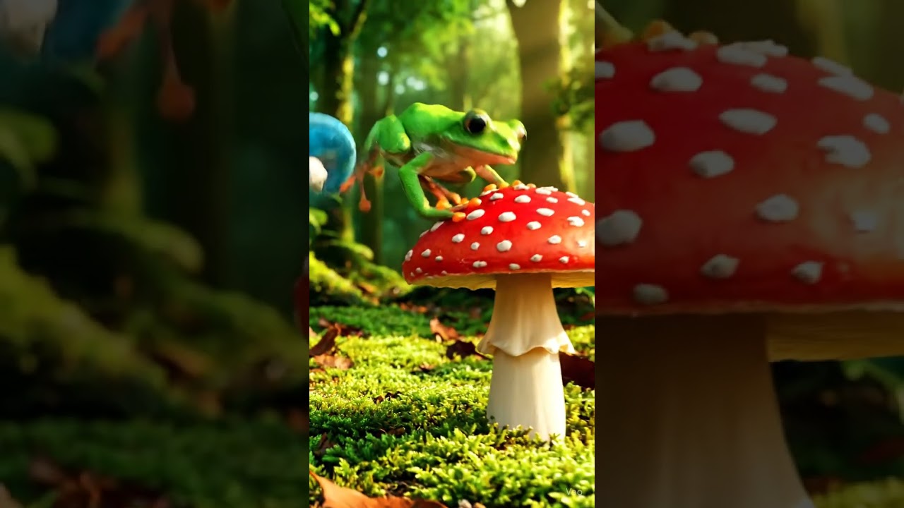 frog 🐸 #shortvideo #shorts #frog #mushroom