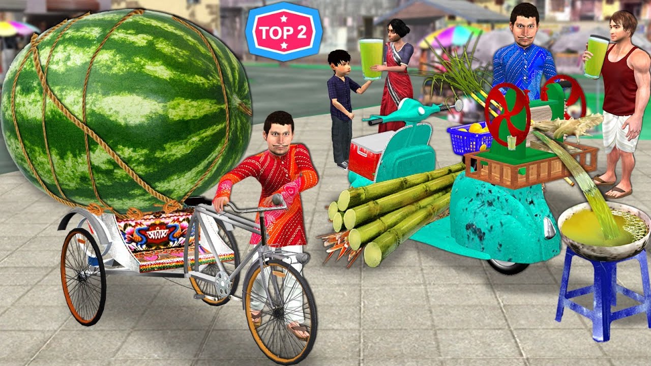 Giant Watermelon Scooter Sugarcane Wala Moral Stories Hindi Kahani Bedtime Stories Hindi Stories