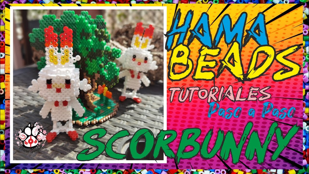 DIY SCORBUNNY 3D CON HAMA BEADS - TUTORIAL STEP BY STEP - STOPMOTION VIDEO