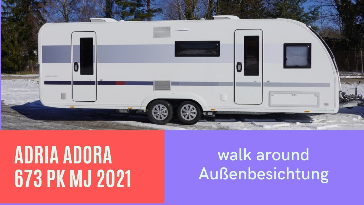 Adria Adora 673PK MJ21 walk around Tandemachser Familienwohnwagen 2 Türen Kinder/Jugendzimmer