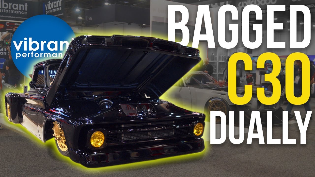 First Ever Fleetside Bagged Chevy C30 Dually? Vibrant SEMA Booth