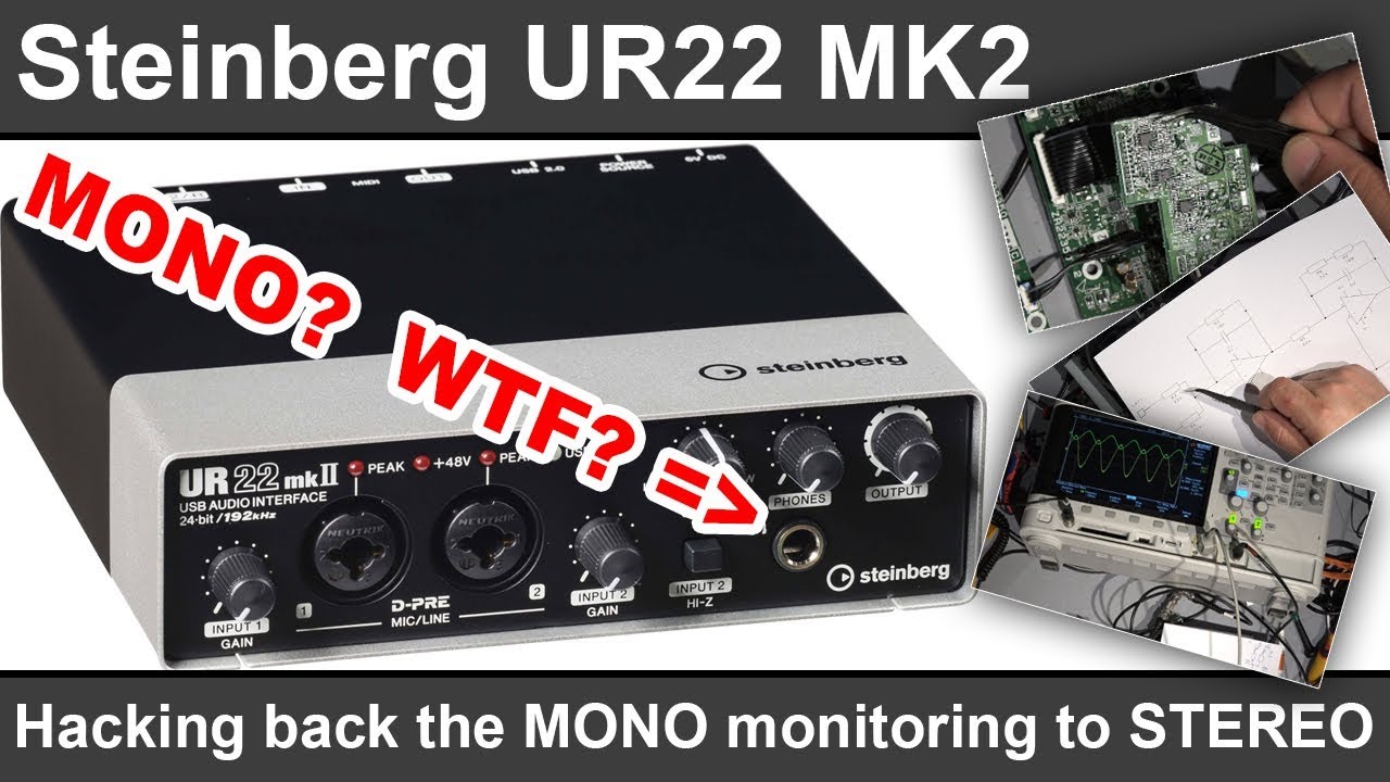 Steinberg UR22 MK2 audio interface with mono monitoring? RANT, and hacking back to stereo