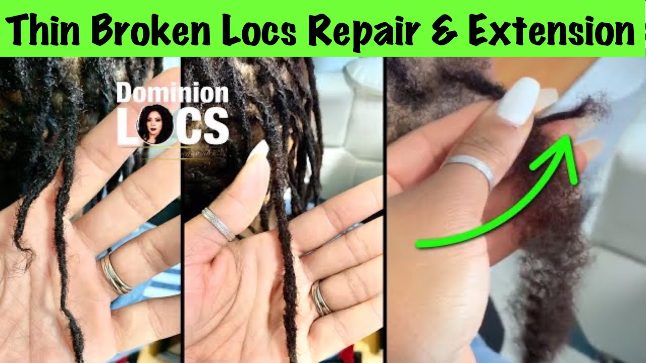 Repairing broken and thinning dreadlocks using instant crochet locs method