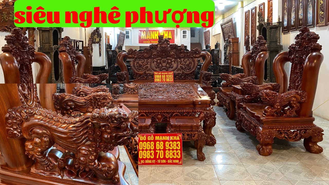 Nghê Bảo Đỉnh cột 20 gỗ Hương đỏ Lào lần đầu xuất hiện ( đồ gỗ đồng kỵ mạnh kha )