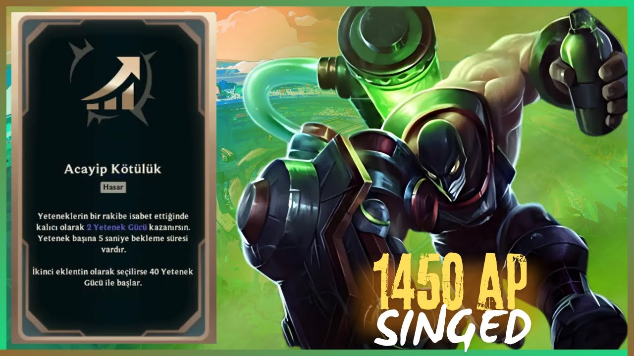 1450 Ap Singed Arkamıza Geçen Ölüyor ┃S14 LOL ARENA