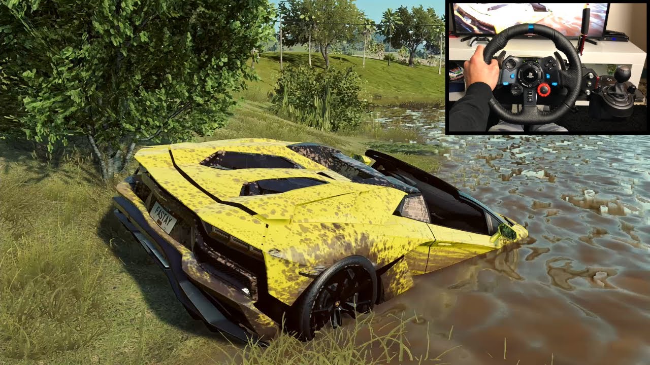 NFS HEAT Rebuilding a LAMBORGHINI AVENTADOR S Roadster - LOGITECH G29 gameplay