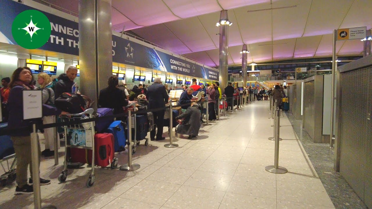 [4K] Relaxing Evening Walk Around Heathrow Airport Terminal 2