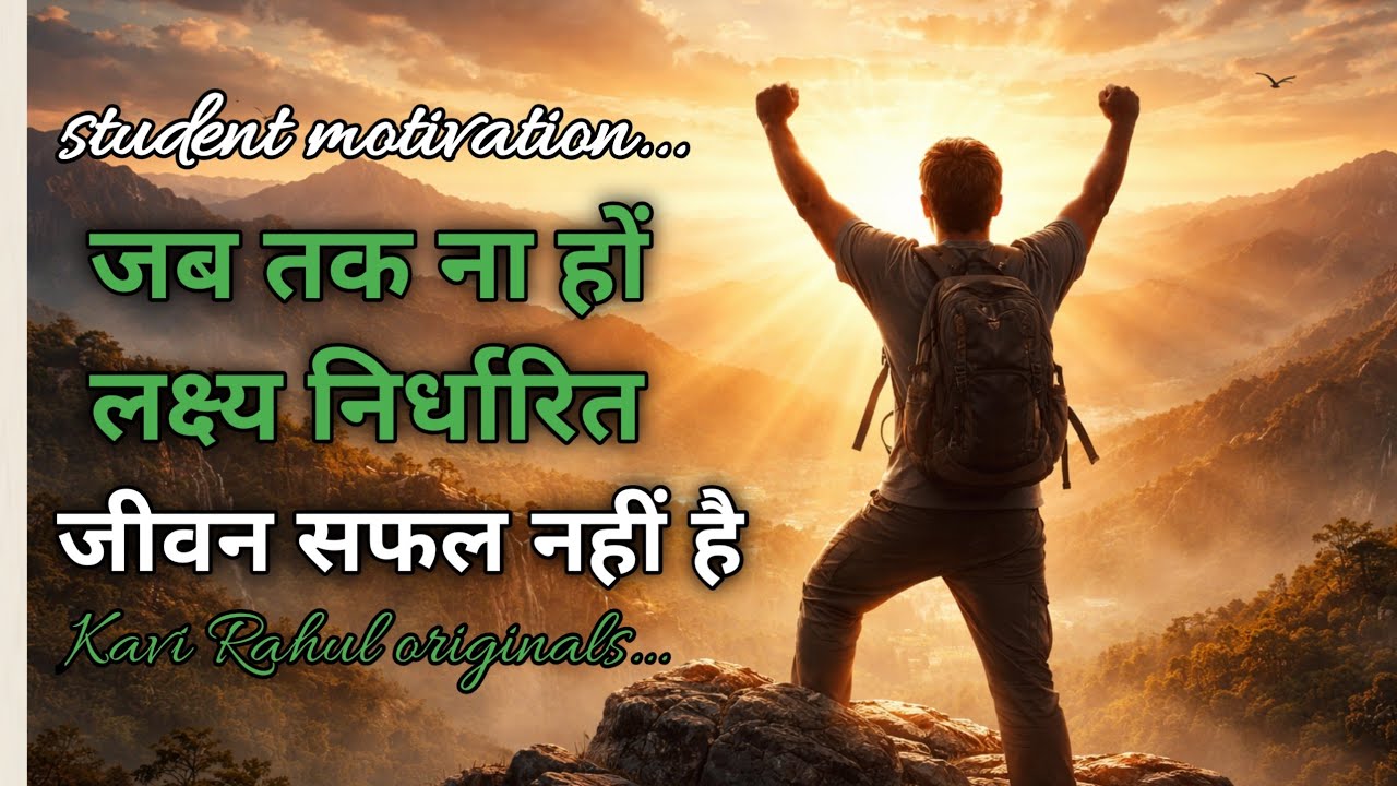जब तक ना हो लक्ष्य निर्धारित जीवन सफल नहीं।।best motivational poem।। students motivation 