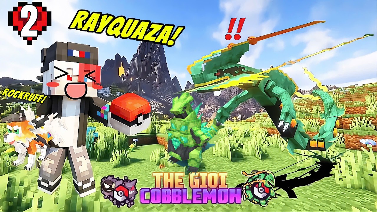 Minecraft Thế Giới Cobblemon Tập 2 | Thu Phục Pokemon Huyền Thoại RAYQUAZA VÀ Bản Thể Của TYRANITAR