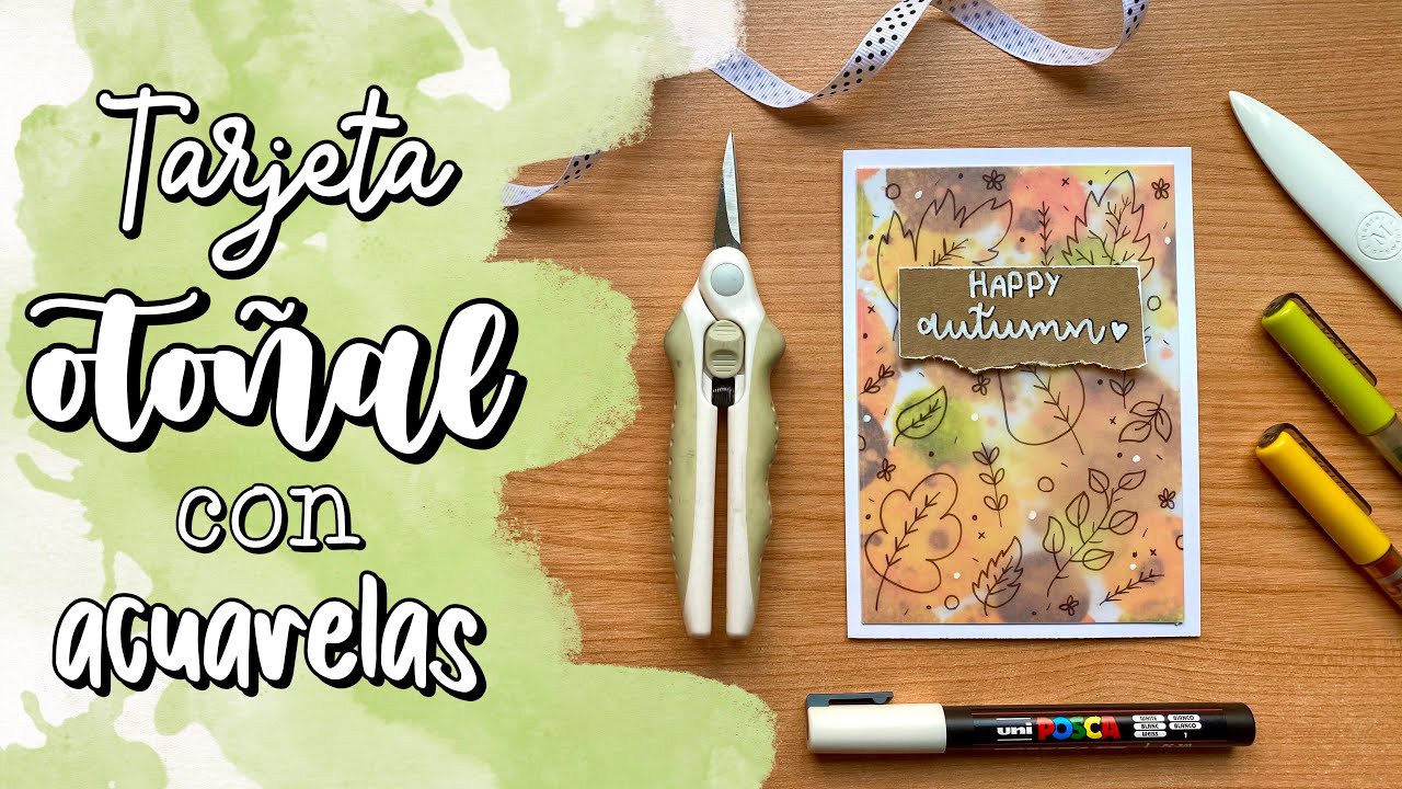 TUTORIAL: Tarjeta otoñal sencilla y con pocos materiales | Cookie Scrap