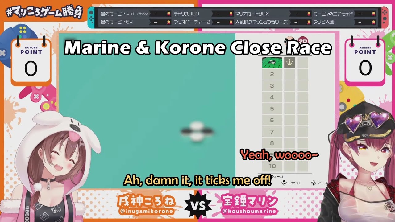 Houshou Marine And Inugami Korone Close Game In 51 Worldwide Club Games【Hololive Eng Sub】