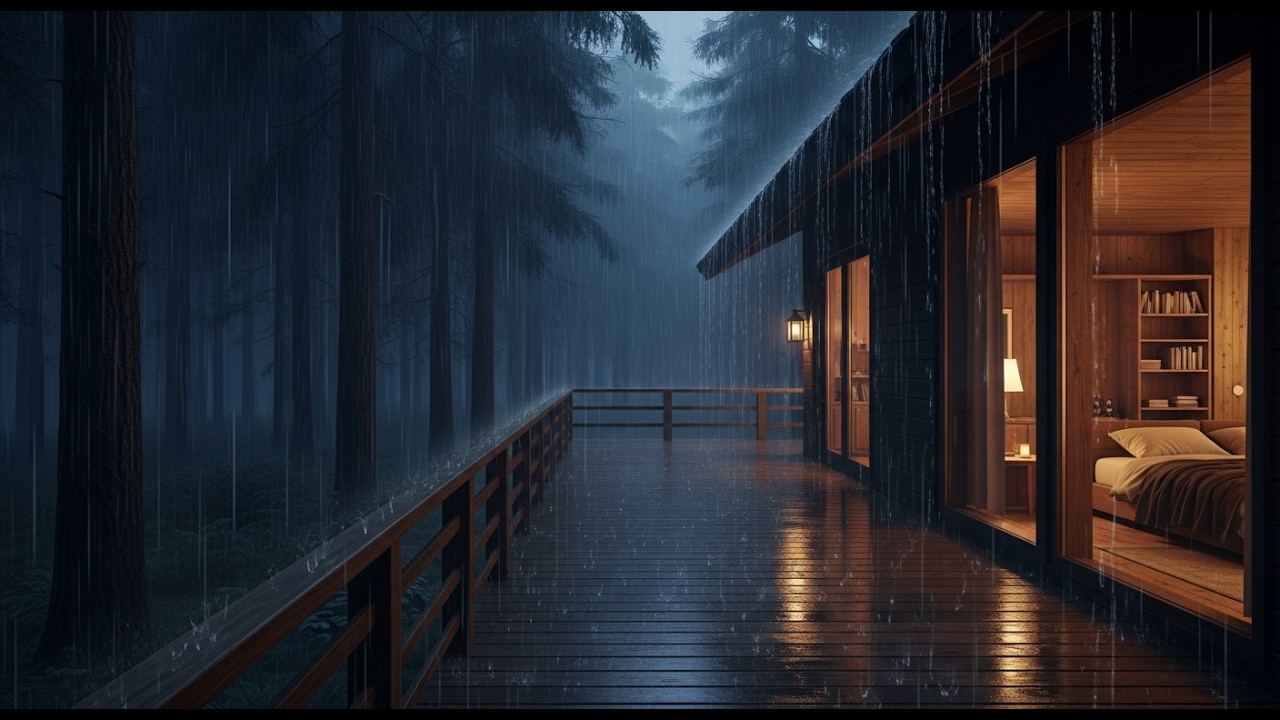 Fall Asleep With The Soothing Sounds Of Rain And Thunder | ASMR, Study, Relax with Rain Sounds