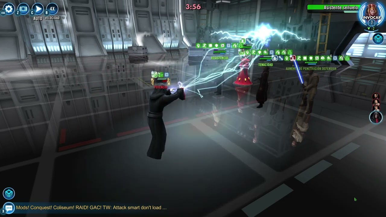 SWGOH Gran arena 3v3 SEE NO BANE vs Queen amidala Full omicrons R9