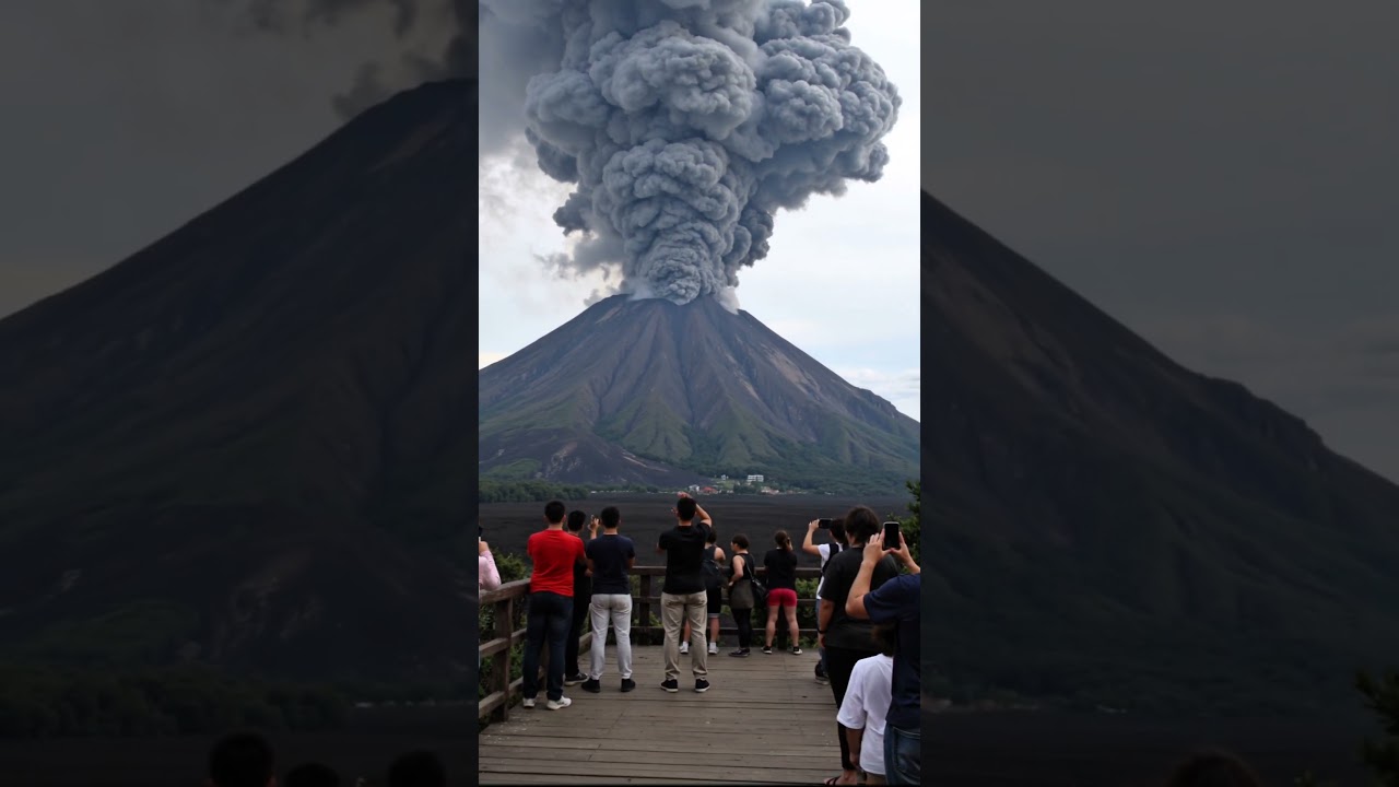MOMENTS BEFORE MASSIVE VOLCANO ERUPTS - RAW FOOTAGE