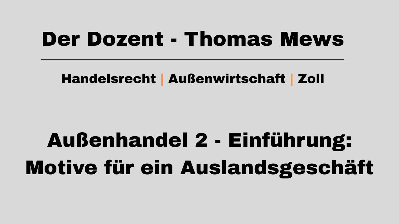 Motive für ein Auslandsgeschäft
