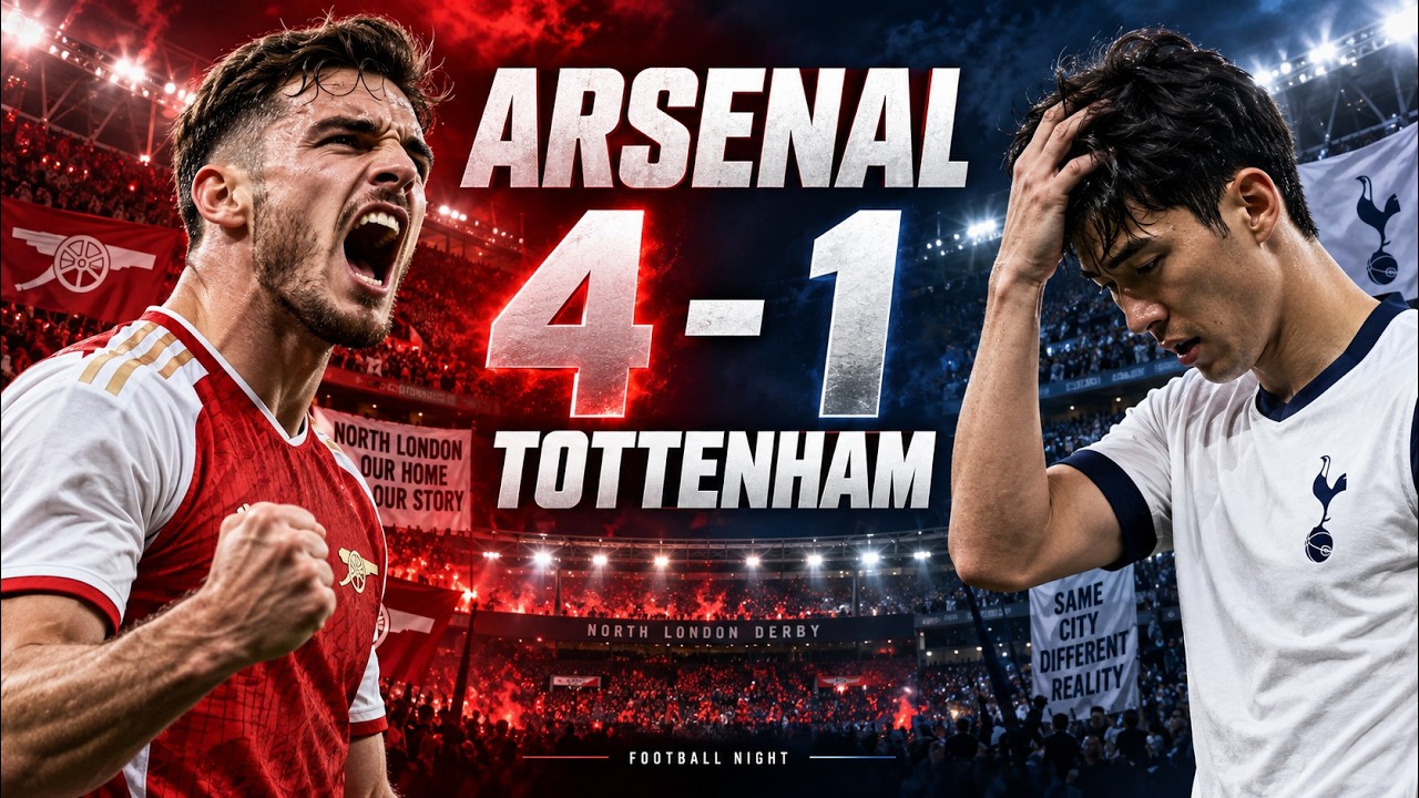 🔥 DERBY FOLIE ! Arsenal atomise Tottenham 4–1 ⚽🔥#Tottenham #Arsenal #PremierLeague#NorthLondonDerby