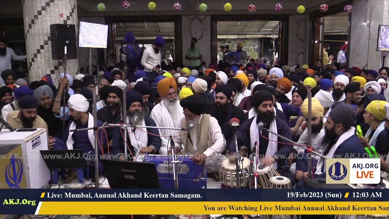 044 Mumbai 18Feb2023 SatEve Rainsabai Keertan Bhai Kulwant Singh Jee Kaki Pind
