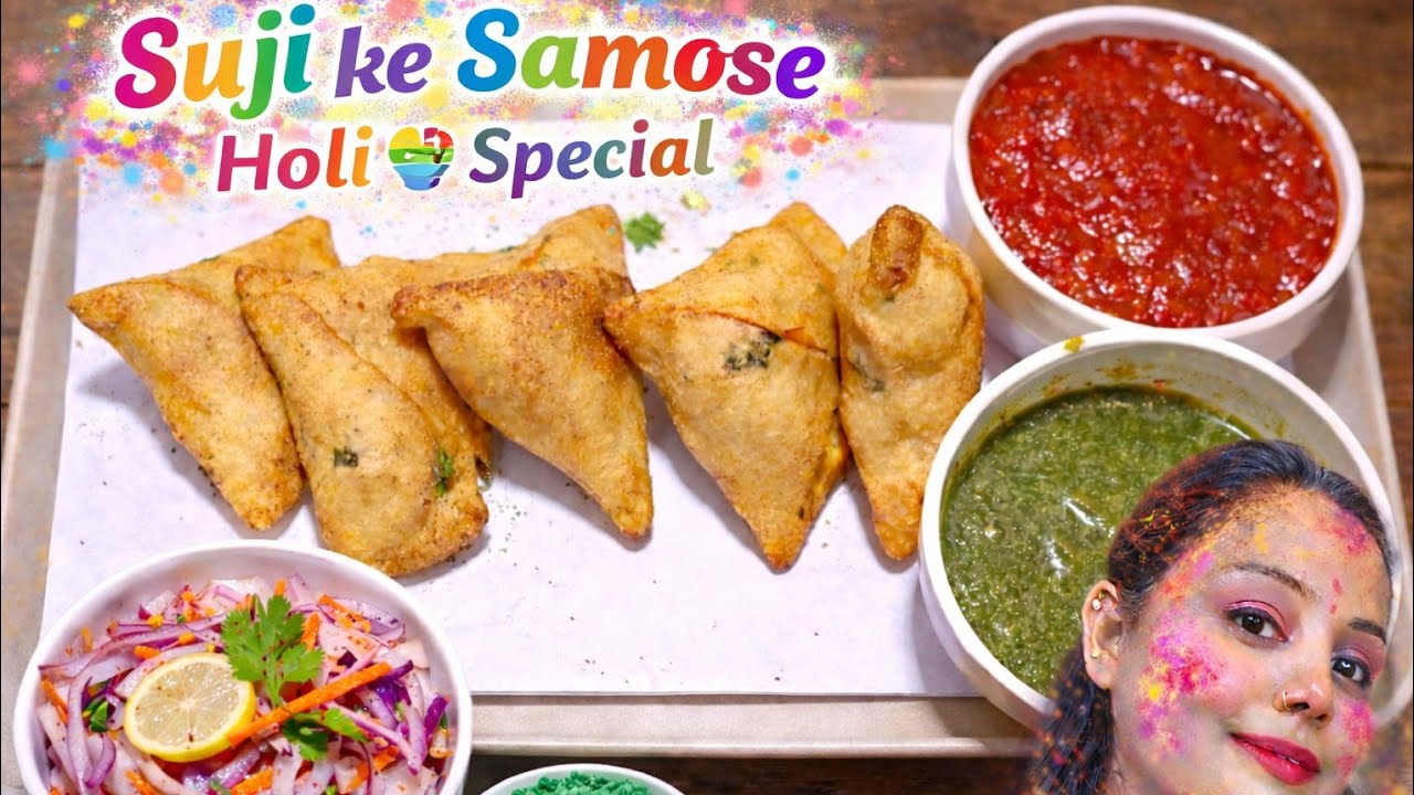 होली स्पेशल 🫟 सूजी के समोसे सेहत का पूरा ध्यान रखा गया हैं 😋