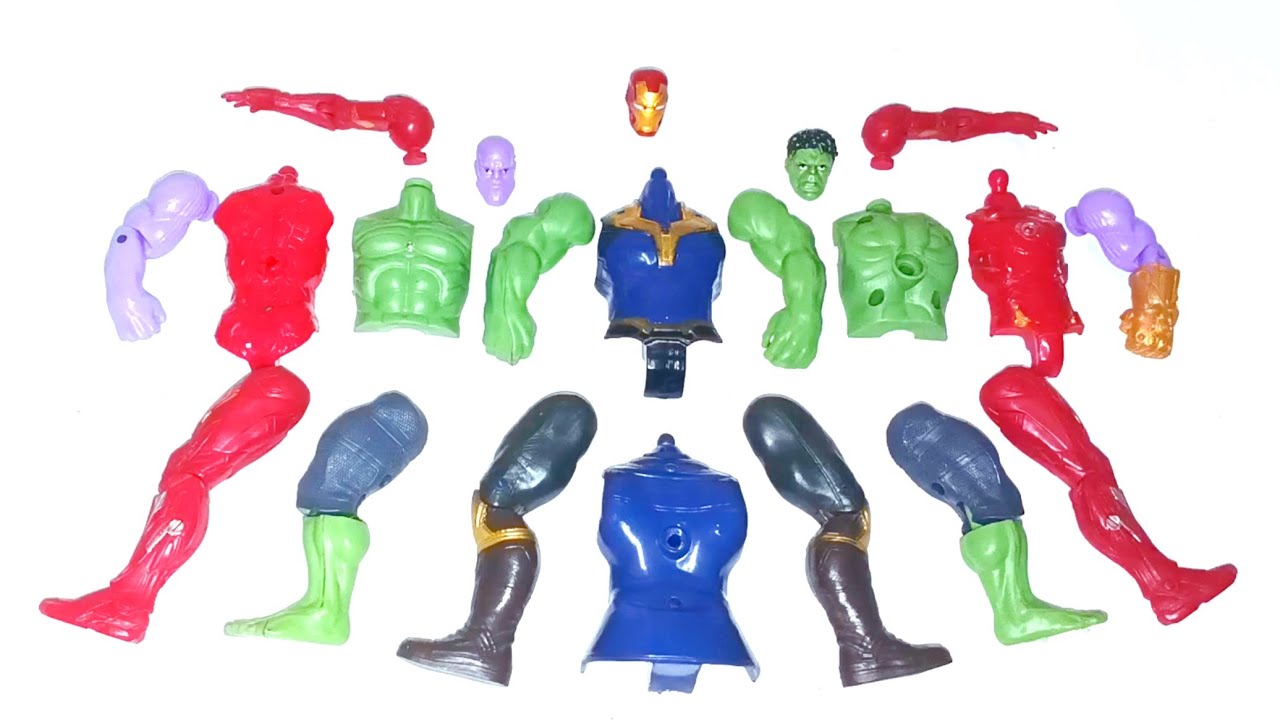 AVENGERS TOYS ACTION FIGURES, Hulk smash vs Thanos vs Iron-man 