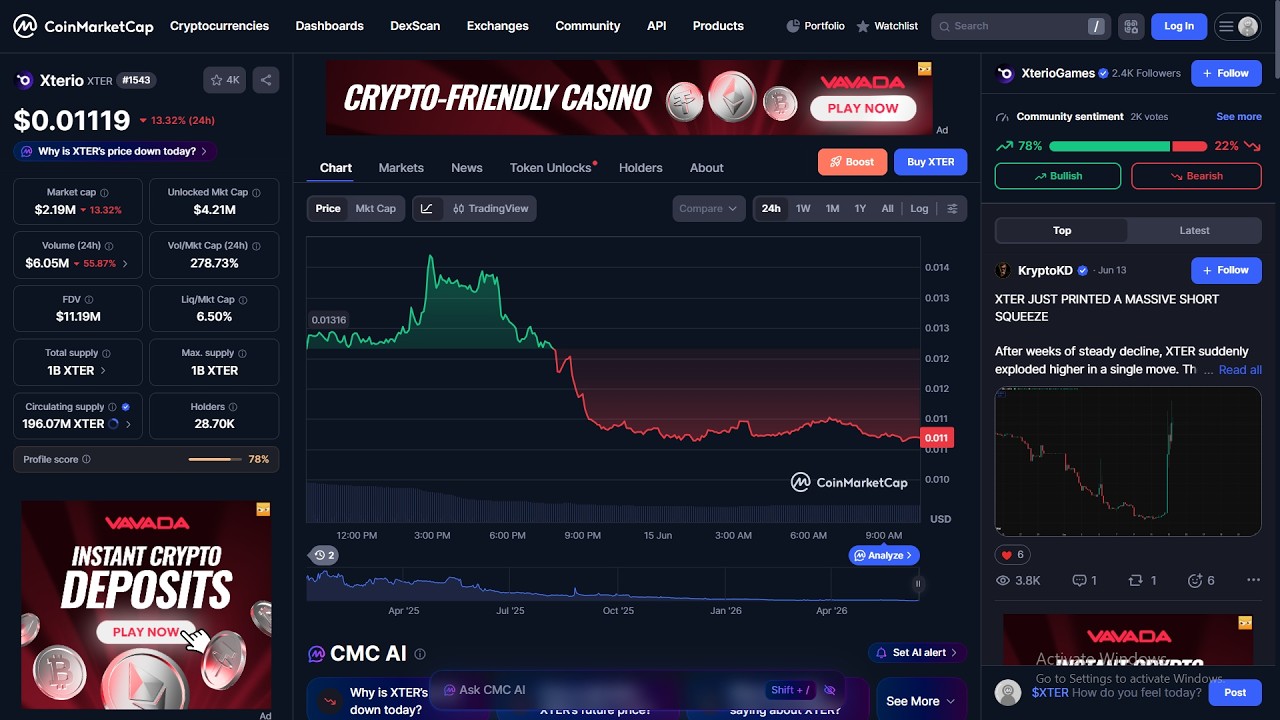 Является ли токен Xterio ($XTER) законным или это мошенничество?