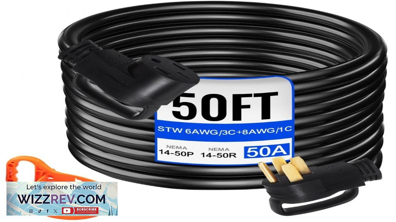 VEVOR 50Ft 50 Amp RV Extension Cord Durable Premium Power Cord RV