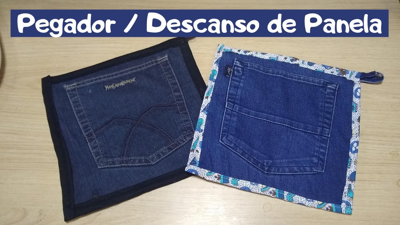 DIY Pegador e Descanso de Panela Jeans | Mia Dicas