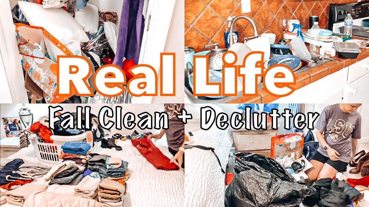 REAL LIFE FALL DECLUTTER + CLEANING | PRODUCTIVE CLEAN WITH ME 2022 | EXTREME LAUNDRY MOTIVATION