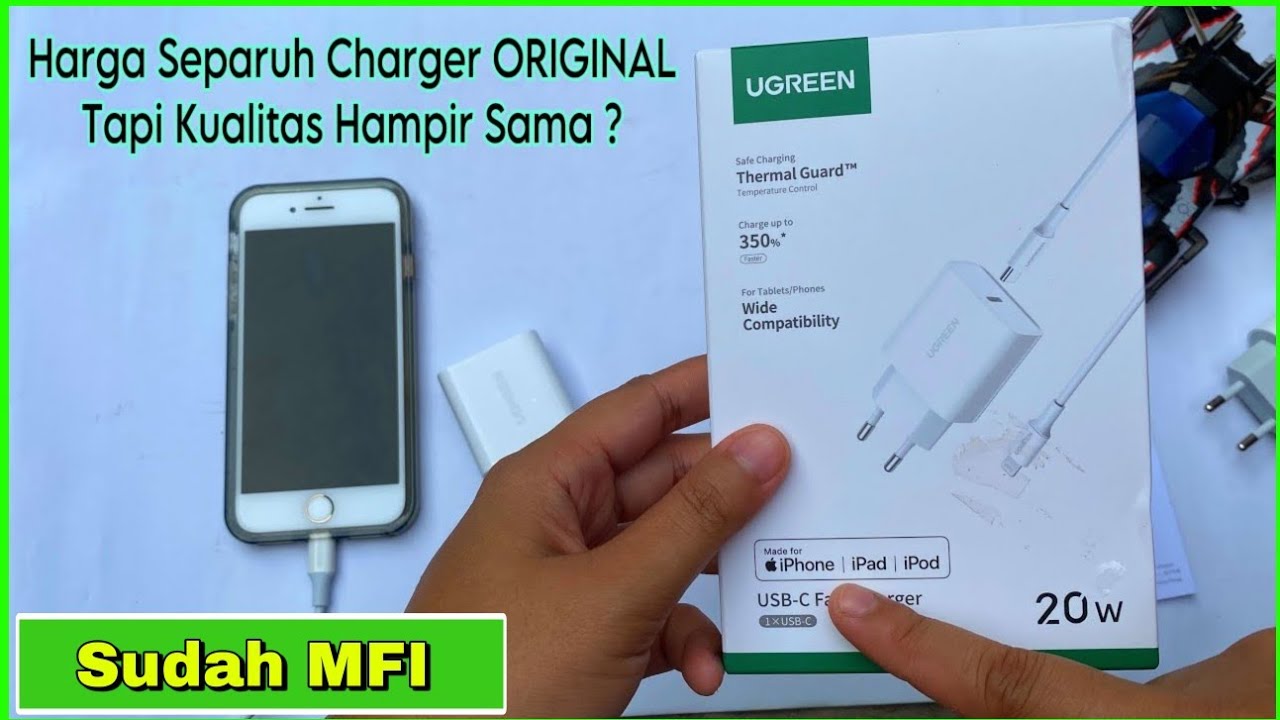 Review Charger UGREEN PD 20W Sudah Bersertifikat MFI Aman Untuk Baterai Harga 200 Ribuan