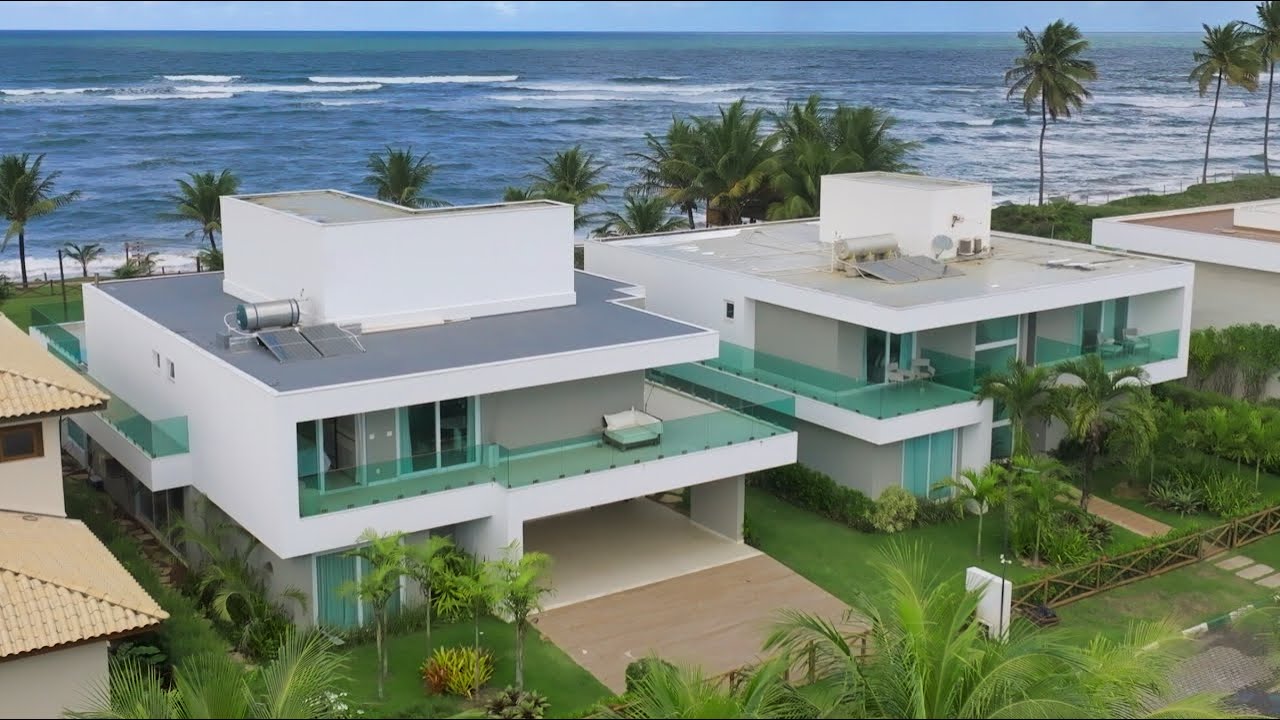 Mansão dupla (elegante e luxuosa) frente à praia em Guarajuba | aluguel temporada | Hansen Imóveis