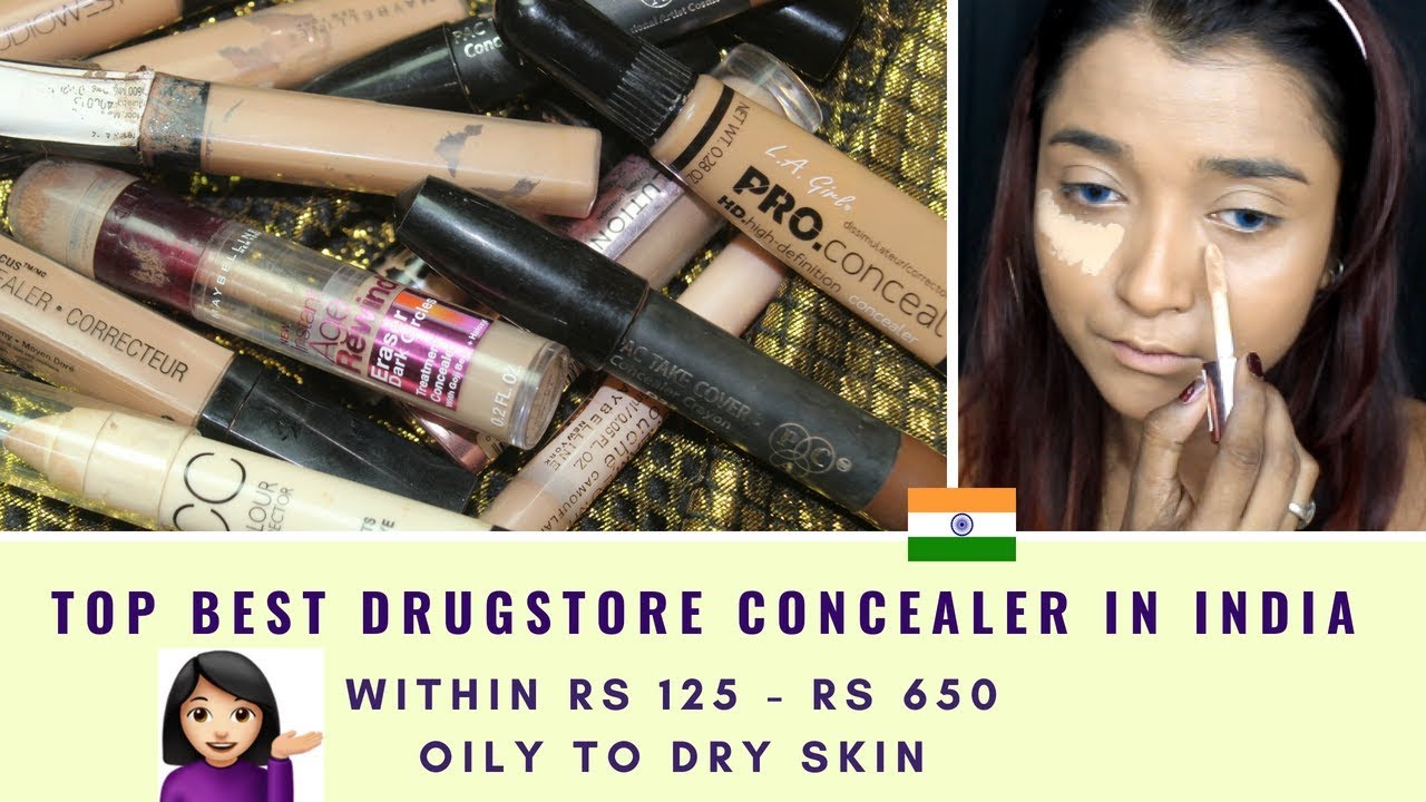 TOP 11 BEST DRUGSTORE CONCEALER IN INDIA WITHIN RS 125 - RS 650 | FOR OILY SKIN TO DRY SKIN